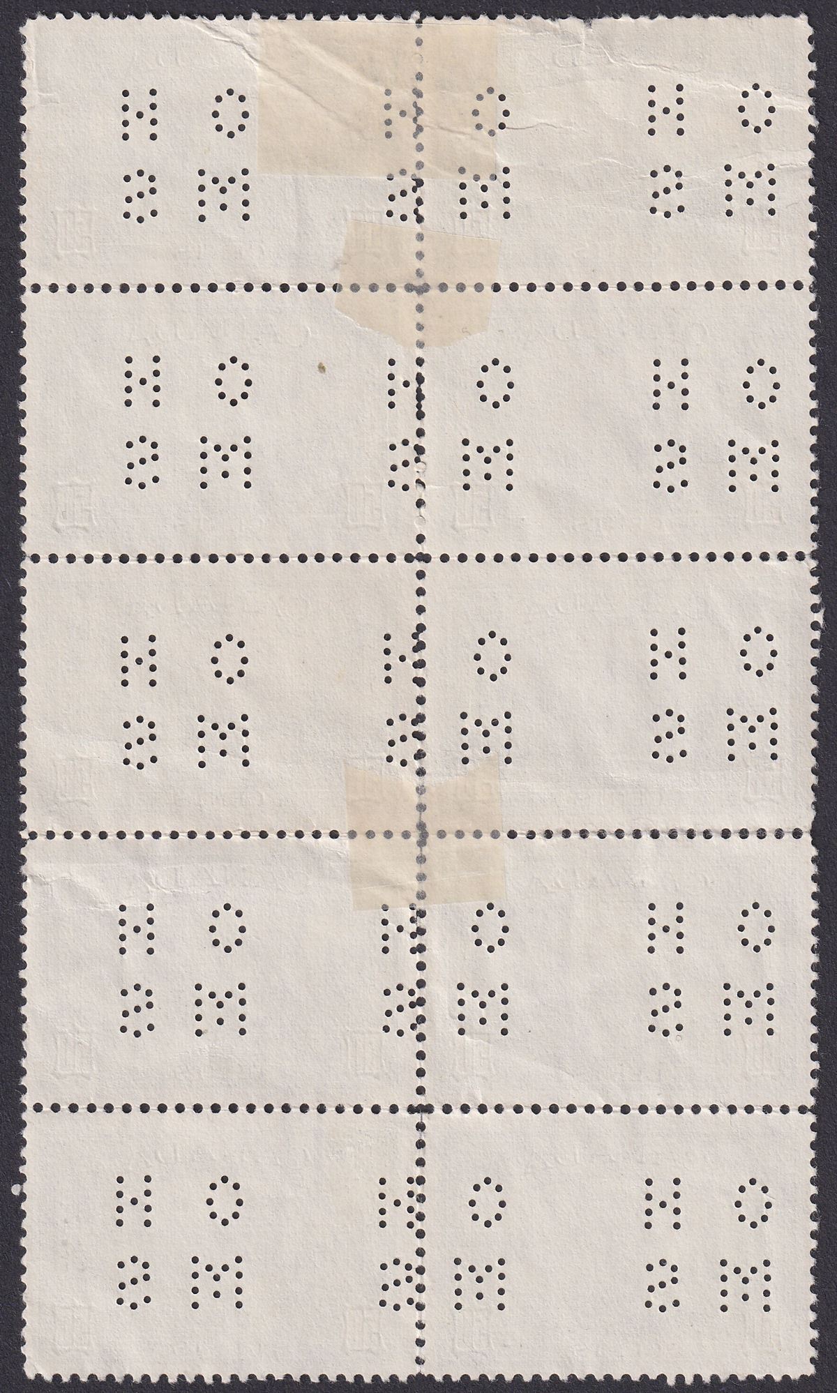 Canada 1939 KGVI Official OHMS Perfin 50c Green Block of 10 Used SG O129 c£150