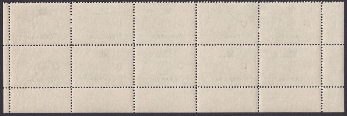 Canada 1961 QEII Official G Overprint 50c Imprint Block of 10 Mint SG O201a