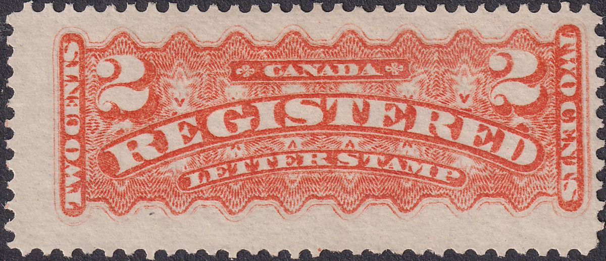 Canada 1876 Queen Victoria Registration 2c Orange Unused SG R1 cat £75