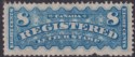 Canada 1875 Queen Victoria Registration 8c Blue Unused SG R8 cat £450 FAULTY