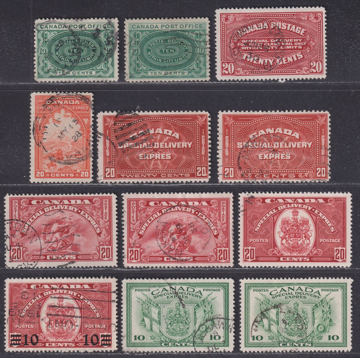Canada 1898-1946 QV-KGVI Special Delivery Selection Used