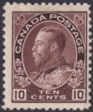Click for more photos and details Canada 1912 King George V 10c Brownish Purple Mint SG210 cat £120