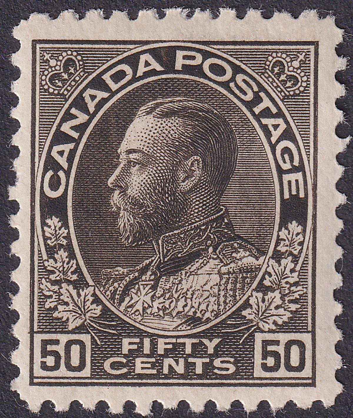 Canada 1912 King George V 50c Grey-Black Mint SG214 cat £150