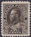 Canada 1912 King George V 50c Grey-Black Mint SG214 cat £150