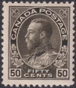 Click for more photos and details Canada 1911 King George V 50c Sepia Mint SG215 cat £60