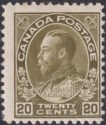 Click for more photos and details Canada 1912 King George V 20c Olive Mint SG213 cat £55