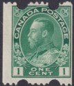 Click for more photos and details Canada 1918 KGV 1c p12 x Imperf Large Holes Coil Single Mint SG217a