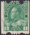 Canada 1918 KGV 1c p12 x Imperf Large Holes Coil Single Mint SG217a