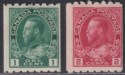 Click for more photos and details Canada 1913 KGV 1c, 2c Perf 8 x Imperf Coils Mint SG224a-224b cat £150