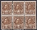 Click for more photos and details Canada 1916 KGV War Tax Die II 2c+1c Yellow-Brown Die II Block of 6 Mint SG239
