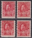 Click for more photos and details Canada 1916 KGV War Tax Die I 2c+1c Coil Perf Selection Mint SG234-236