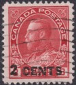 Click for more photos and details Canada 1926 King George V 2c Surcharge on 3c Carmine Used SG264 cat £65