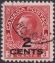 Click for more photos and details Canada 1926 King George V 2c on 3c Carmine Surcharge Used SG265 cat £35
