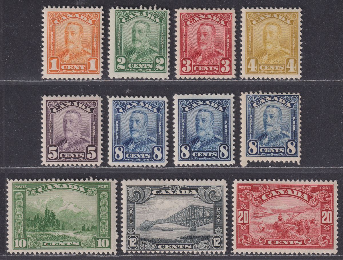 Canada 1928-29 King George V Set to 20c Mint SG275-283 cat £170