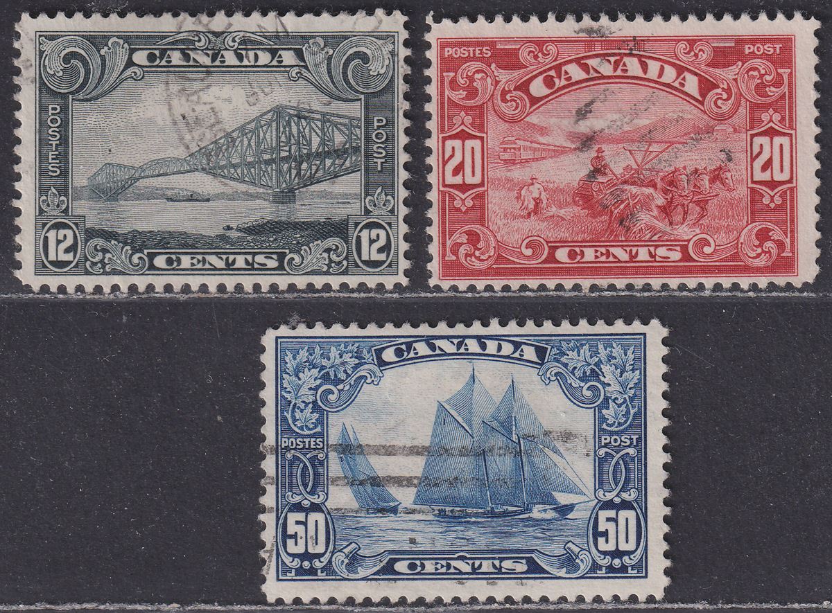 Canada 1929 King George V 12c, 20c, 50c Used SG282-284 cat £100