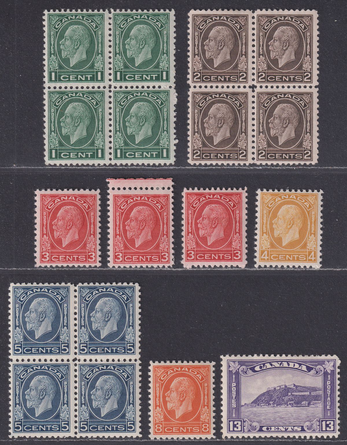 Canada 1932 King George V Set Mint SG319-325 cat £170
