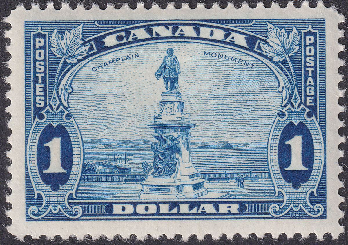Canada 1935 KGV Champlain Monument $1 Bright Blue Mint SG351 cat £50
