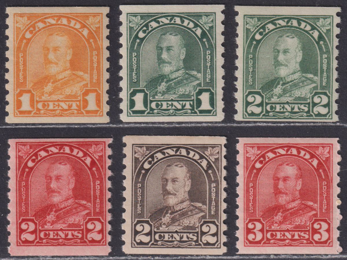 Canada 1930-31 KGV Imperf x Perf 8½ Coil Set UM Mint SG304-309 cat £45 MNH