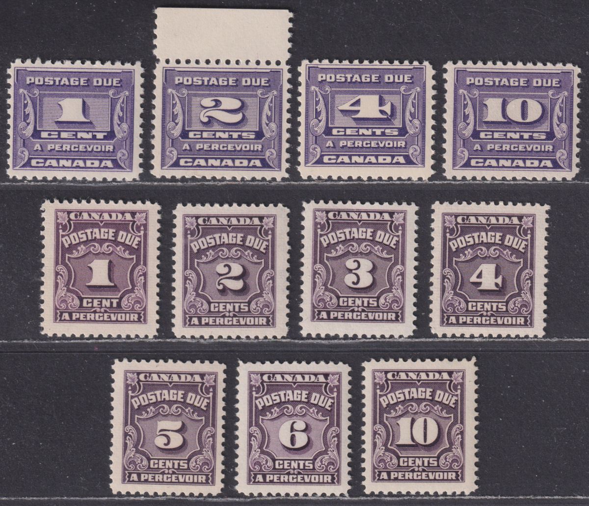 Canada 1933-65 King George V Postage Due Sets UM Mint SG D14-24 cat £82
