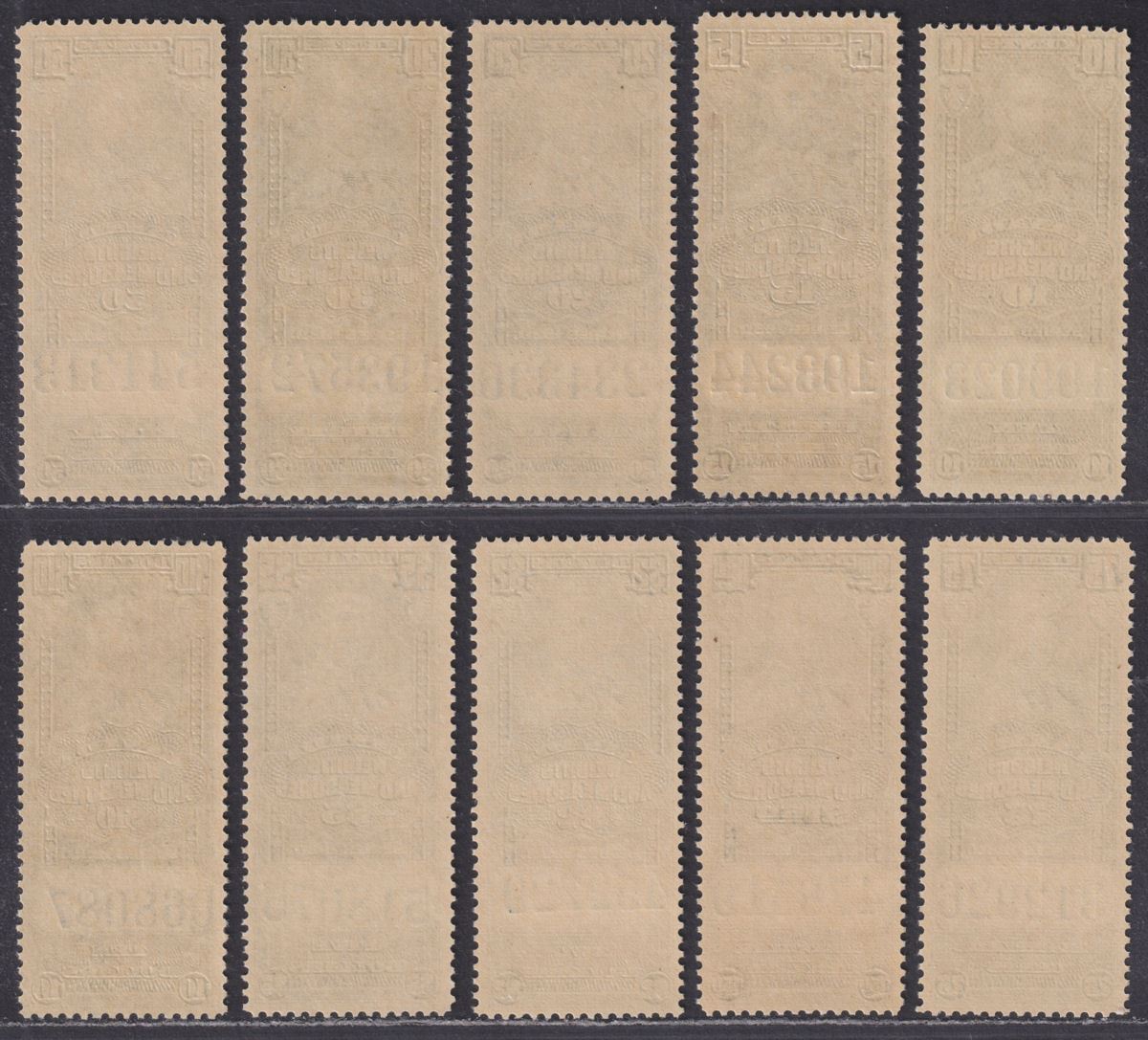 Canada 1930 KGV Revenue Weights and Measures Selection to $10 UM Mint