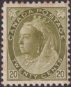 Click for more photos and details Canada 1900 Queen Victoria 20c Olive-Green Mint SG165 cat £325 TONES