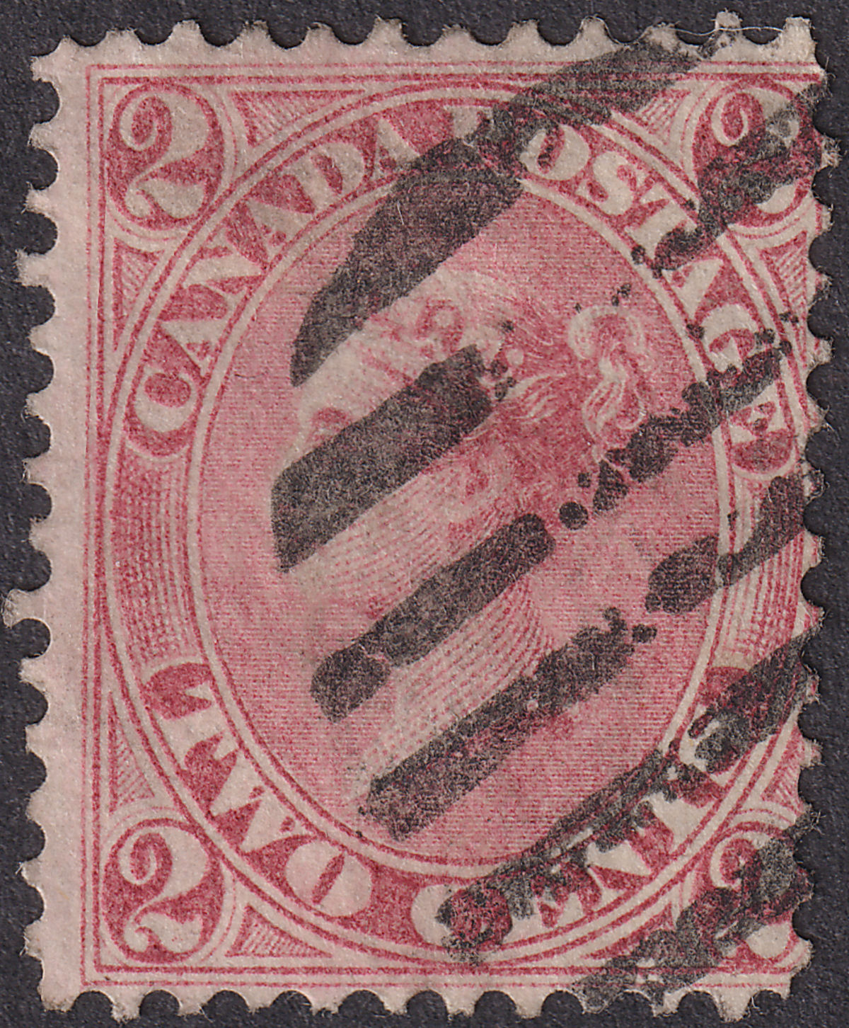 Canada Colony 1864 Queen Victoria 2c Rose-Red Used SG44 cat £225