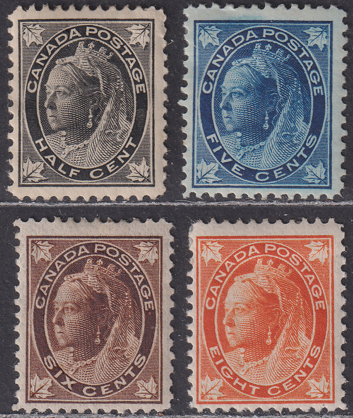 Canada 1897-98 Queen Victoria Part Set to 8c Mint