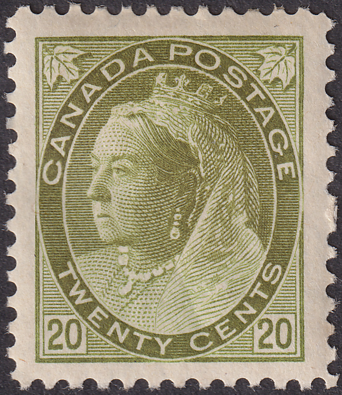 Canada 1900 Queen Victoria 20c Olive-Green Mint SG165 cat £325