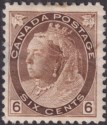 Click for more photos and details Canada 1898 Queen Victoria 6c Brown Mint SG159 cat £110 FAULTY THINNED