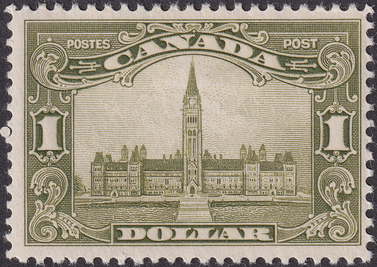 Canada 1929 KGV Parliament $1 Olive-Green Mint SG285 cat £250