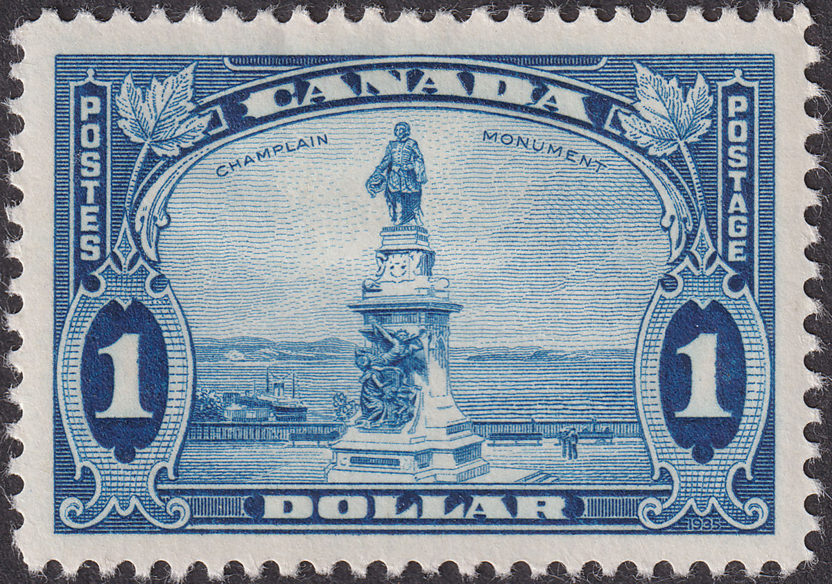 Canada 1935 KGV Champlain Monument $1 Bright Blue Mint SG351 cat £50
