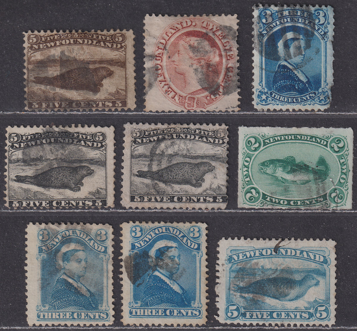 Newfoundland 1865-80 Queen Victoria Selection to 12c Used