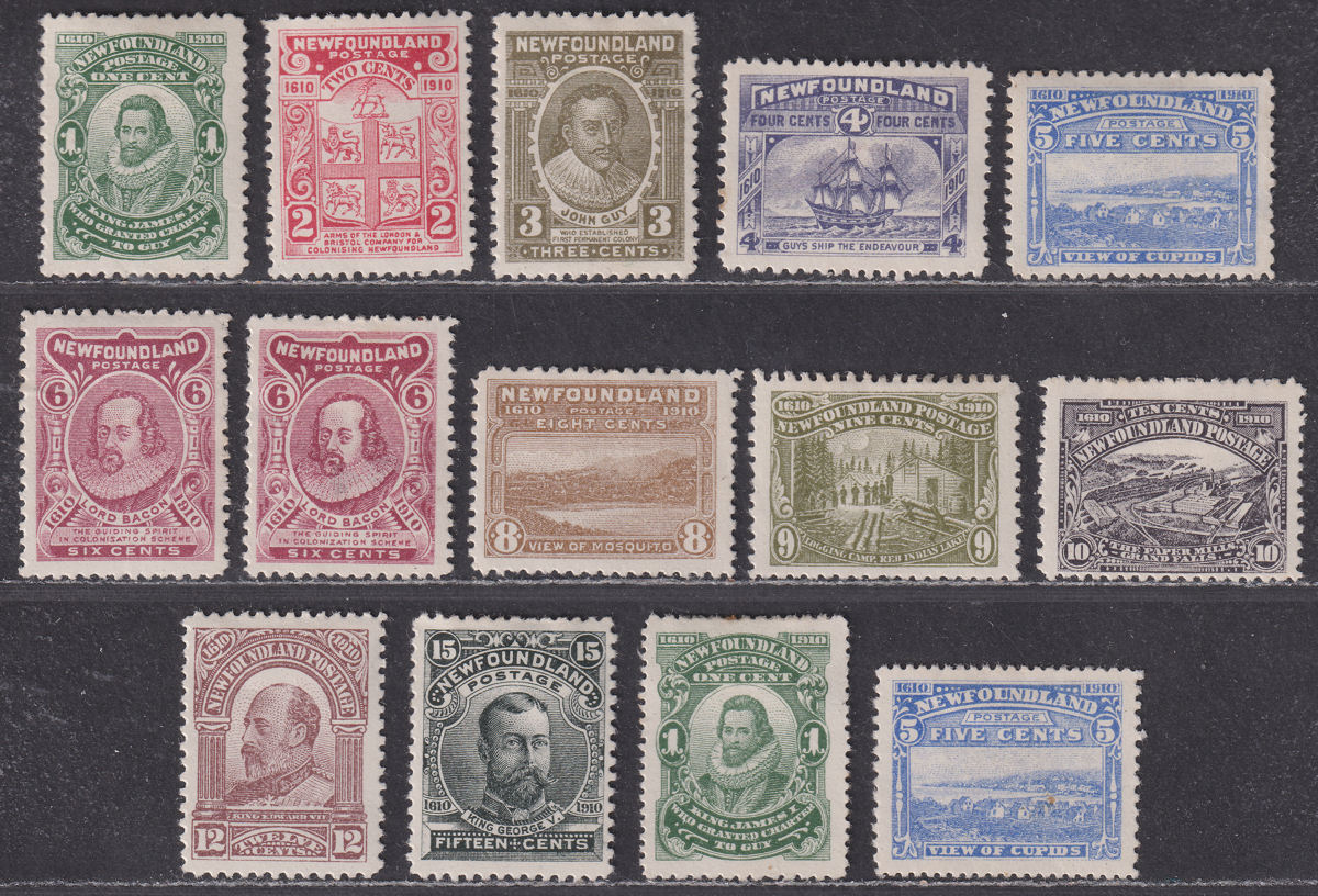 Newfoundland 1910 King George V Set Perf 12 Mint SG95-105 cat £475 with faults