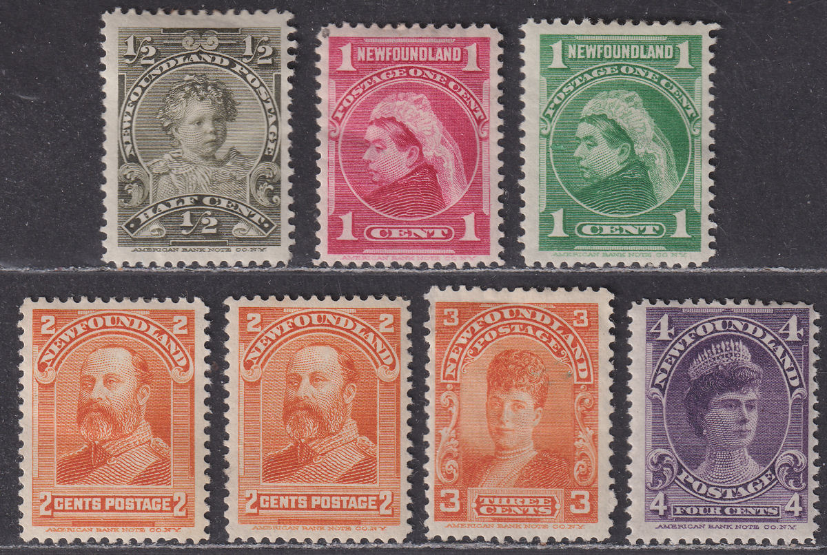 Newfoundland 1897 Queen Victoria Part Set to 4c Mint with faults