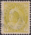 Click for more photos and details Canada 1902 Queen Victoria 7c Greenish Yellow Used SG160 cat £32