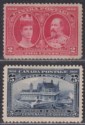Canada 1908 KEVII Quebec Tercentenary 2c Carmine, 5c Indigo Mint SG190-191