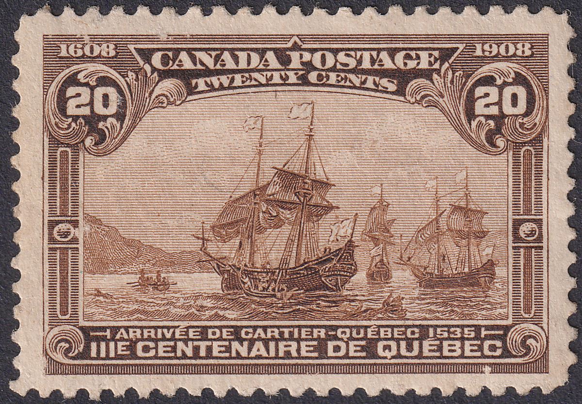Canada 1908 KEVII Quebec Tercentenary 20c Dull Brown Mint SG195 cat £160