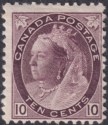 Click for more photos and details Canada 1898 Queen Victoria 10c Deep Brownish Purple Mint SG164 cat £170
