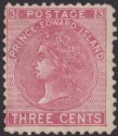 Click for more photos and details Prince Edward Island 1872 QV 3c Rose p12 Stop Between Variety Mint SG37a cat £90