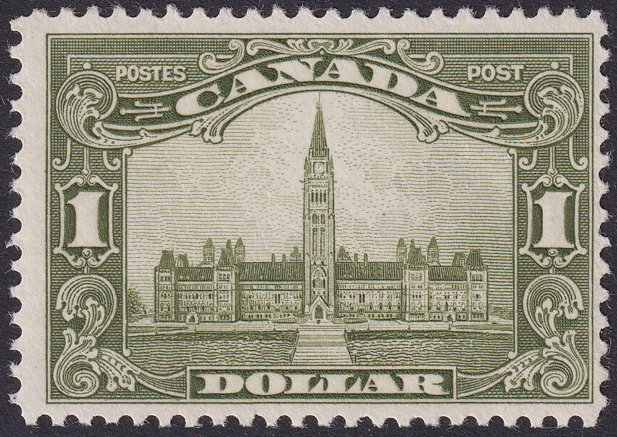 Canada 1929 KGV Parliament $1 Olive-Green Mint SG285 cat £250