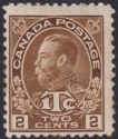 Click for more photos and details Canada 1916 KGV War Tax Die I 2c+1c Brown Mint SG238 cat £450 TONES
