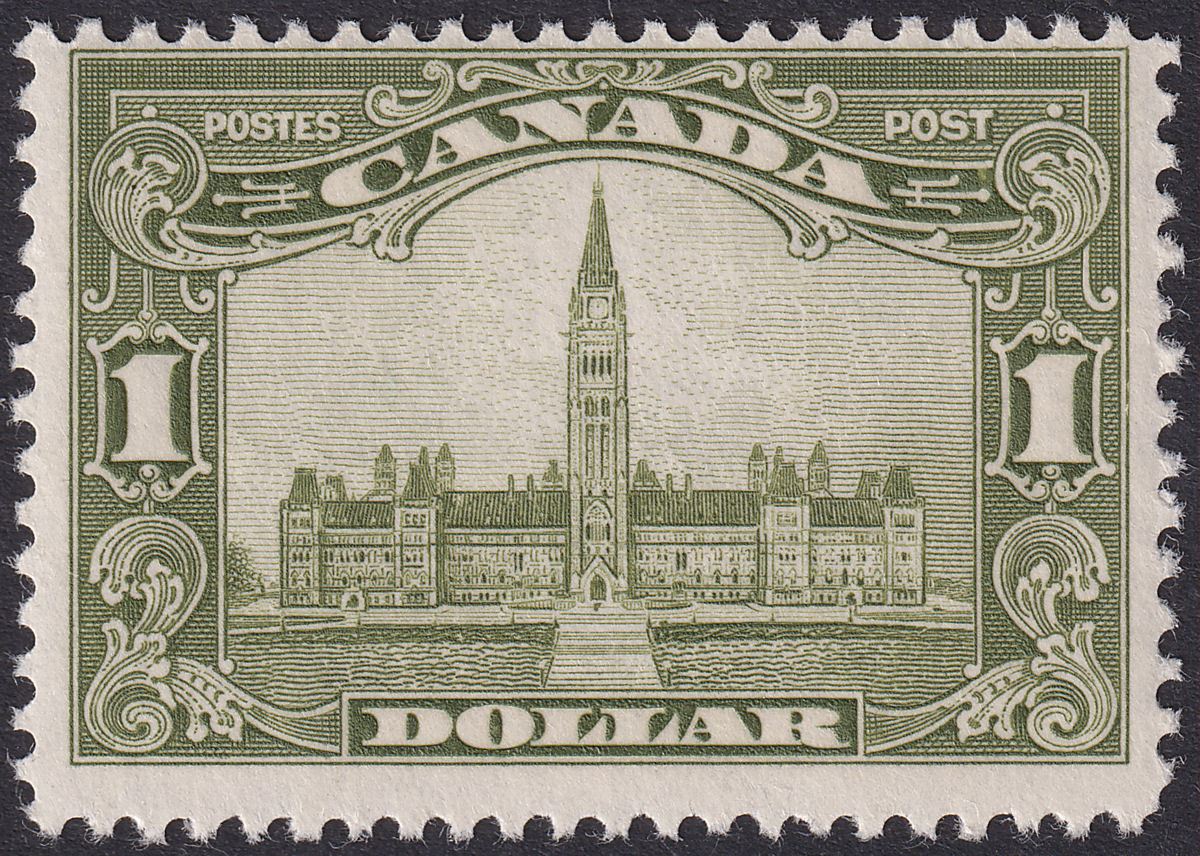 Canada 1929 KGV Parliament $1 Olive-Green Mint SG285 cat £250