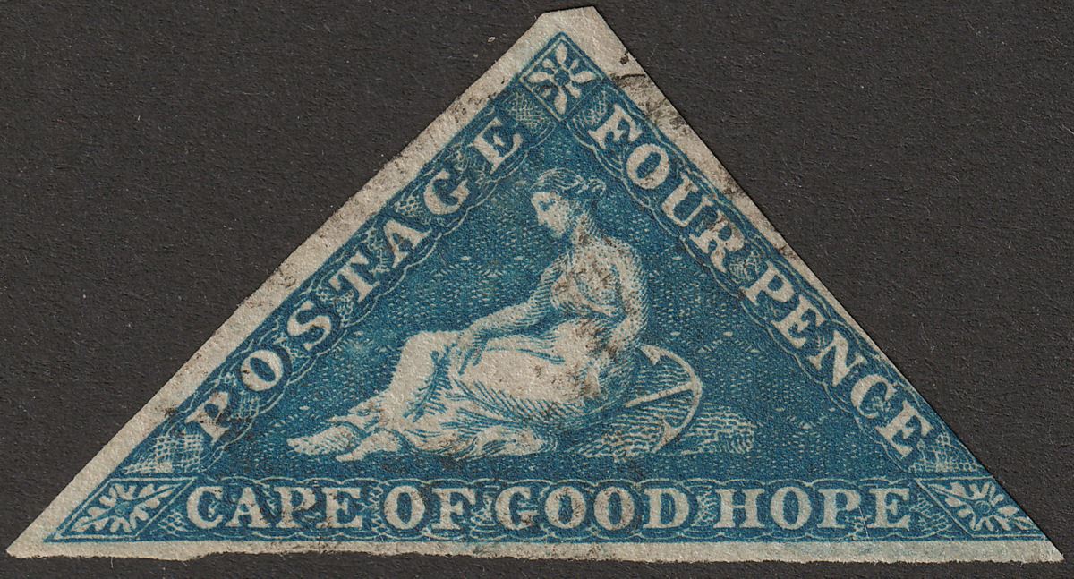 Cape of Good Hope 1858 QV Triangle 4d Blue Used SG6a cat £90