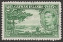 Click for more photos and details Cayman Islands 1943 KGVI 2sh Green Used SG124