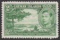 Cayman Islands 1943 KGVI 2sh Green Used SG124