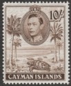 Cayman Islands 1943 KGVI 10sh Chocolate perf 14 Mint SG126a