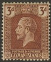 Cayman Islands 1921 KGV 3d Purple on Pale Yellow Mint SG60b