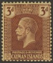 Click for more photos and details Cayman Islands 1921 KGV 3d Purple on Orange-Buff Mint SG60