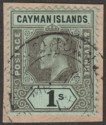 Cayman Islands 1909 KEVII 1sh Black on Green Used SG31