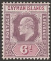 Cayman Islands 1908 KEVII 6d Dull Purple and Violet Purple Mint SG30